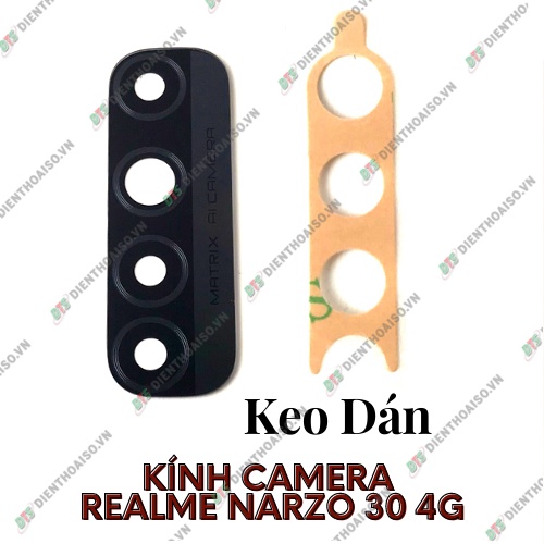 Kính camera realme narzo 30 4g kèm keo dán