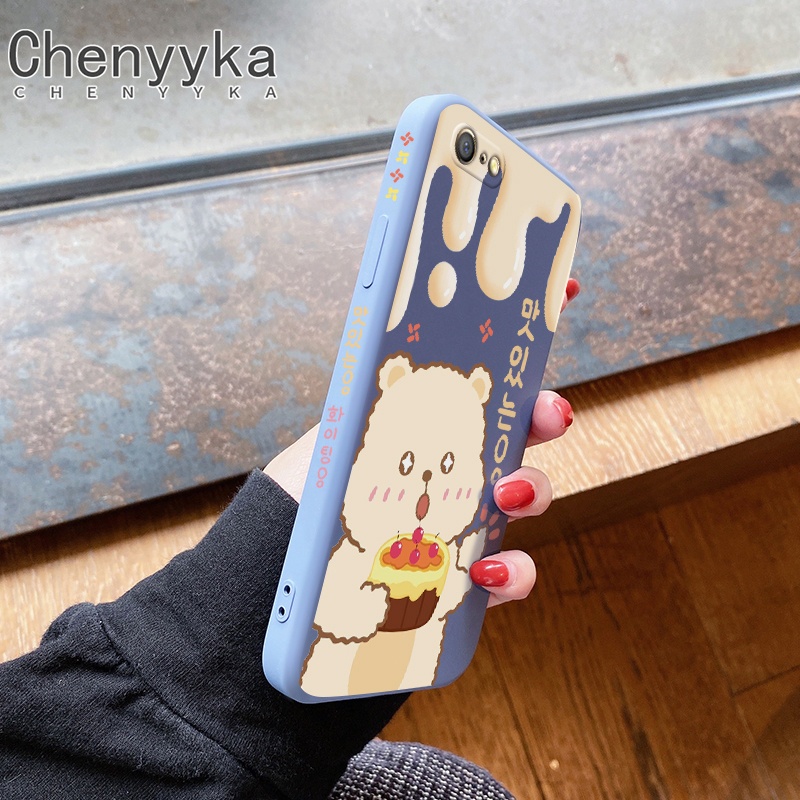 Dành Cho OPPO A71 Vỏ với thiết kế mới Phim hoạt hình dễ thương Gấu bên thỏ Hộp đựng điện thoại hình vuông Silicone mềm Bảo vệ toàn bộ máy ảnh Vỏ chống va đập Vỏ sau Vỏ mềm Bé trai bé gái