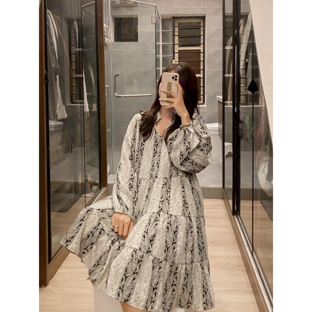 Váy babydoll thổ cẩm bohemian (Ảnh thật) | BigBuy360 - bigbuy360.vn