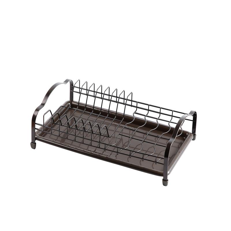 Kệ JUJIAJIA Hai Lớp Làm Từ Sắt Đựng Ráo Chén Dĩa Có Khay Hứng Nước