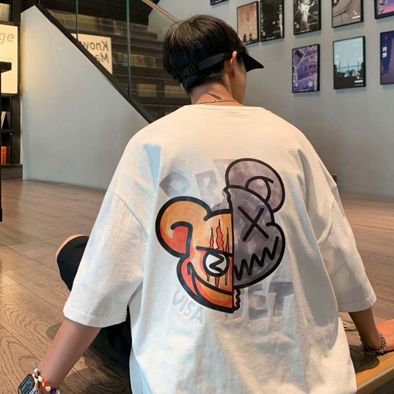 Áo phông nam nữ unisex tay lỡ thun form rộng teen VISA cổ tròn oversize cotton giá rẻ màu đen trắng tee Sammy96 Shop