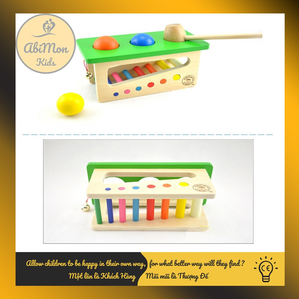 Đập Bóng Rung Chuông Cho Bé ☘️ Montessori cao cấp ✨ (Đồ chơi Gỗ - Đồ chơi Giáo Dục - An toàn - Thông minh)