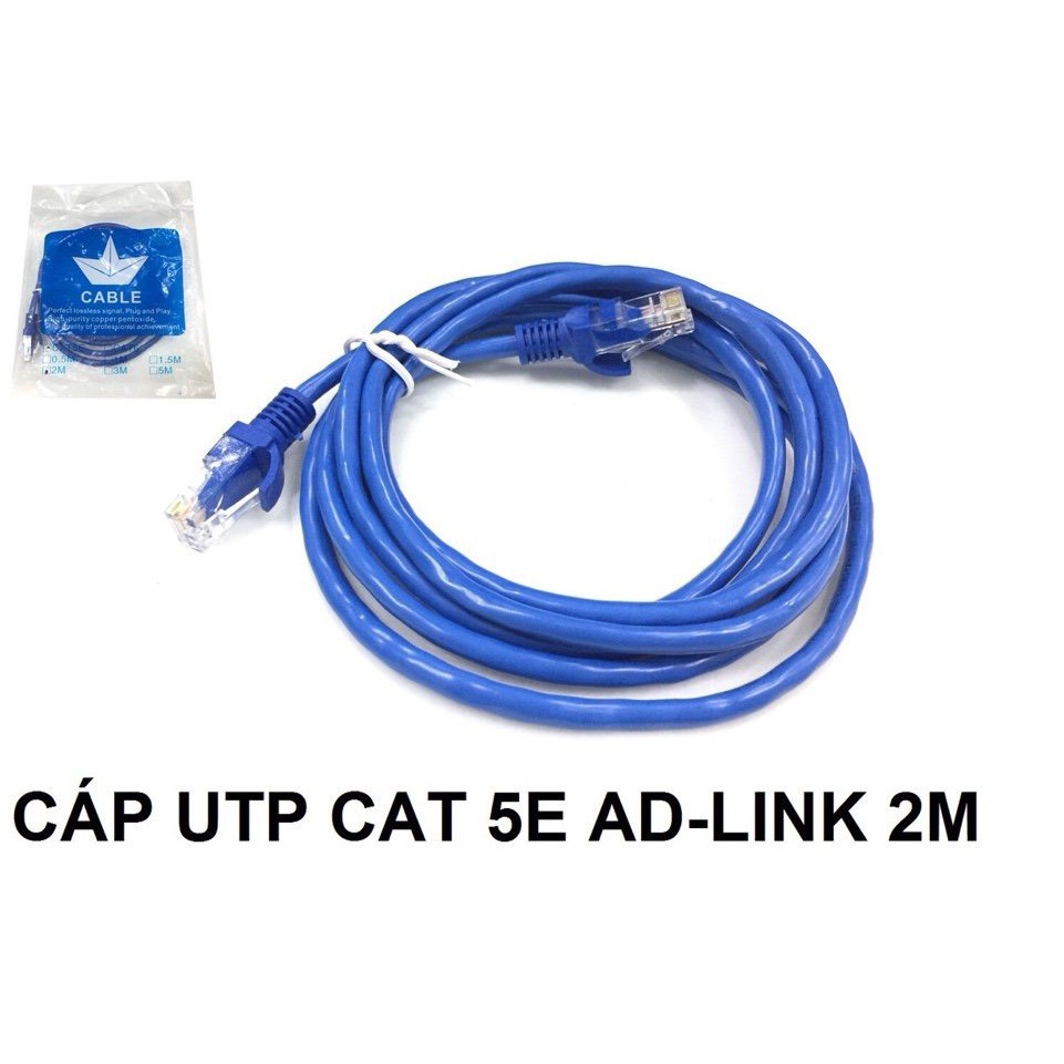 Cáp UTP AD-Link Cat 5e 2m , cáp mạng bấm sãn RJ45 cat 5e AD-Link 2m rẻ