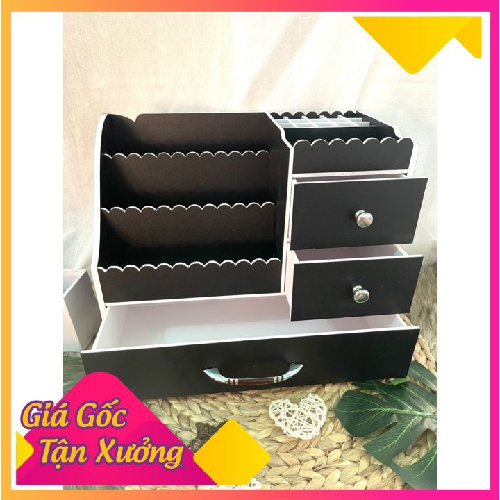 [ SIÊU SALE ] TỦ KỆ ĐỰNG MỸ PHẨM GỢN SÓNG 45x30x20 CM TẶNG KÈM LỌ ĐỰNG CỌ TIỆN DỤNG