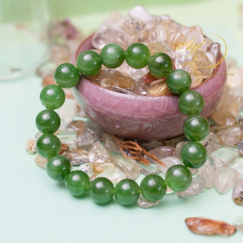 Vòng tay phong thủy đá Xà Cừ, hạt 8mm – loại vòng đơn