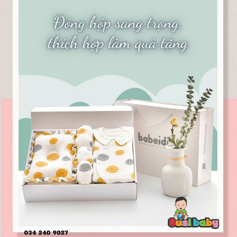 [KÈM QUÀ TẶNG] SET ĐỒ SƠ SINH 22 CHI TIẾT CAO CẤP CHO BÉ - QUÀ ĐẦY THÁNG CHO BÉ