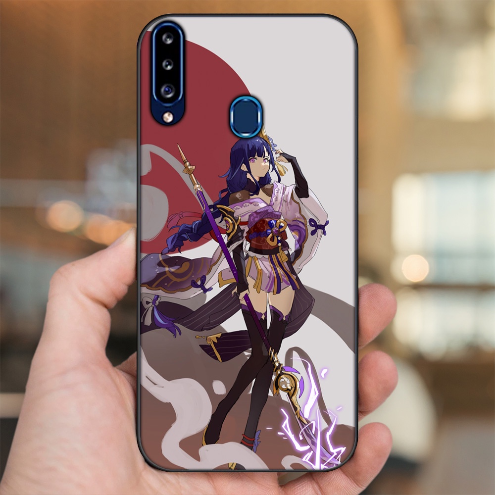 Ốp lưng Samsung A20S viền đen in hình Raiden Shogun Genshin Impact