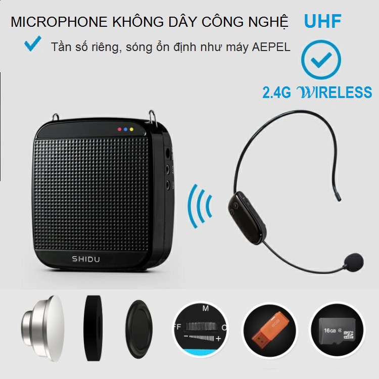 Máy Trợ Giảng Không Dây Shidu SD-S611 (UHF) - Hàng Chính Hãng