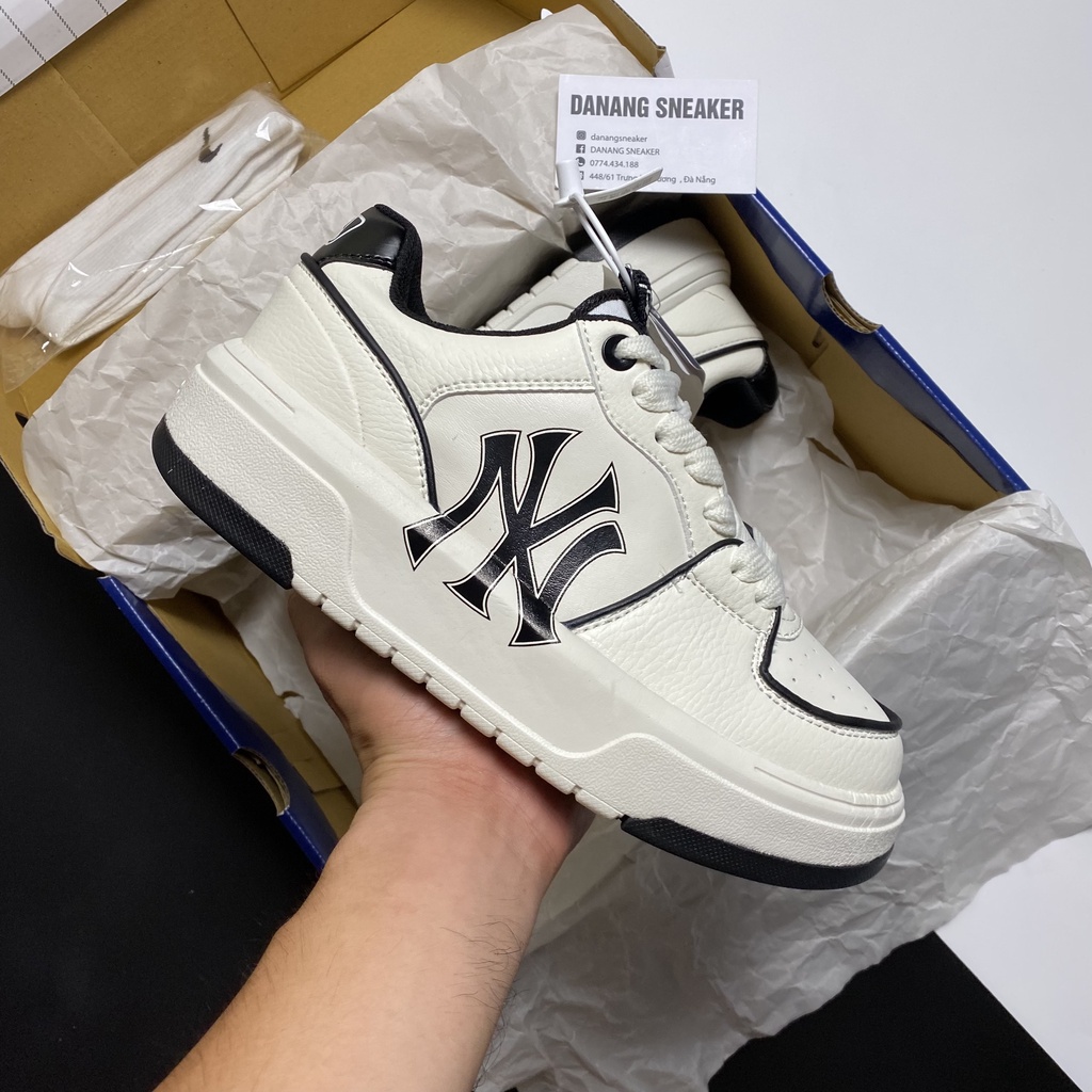 Giày MLB Liner Low White Black (MLB cổ thấp trắng đen) - GIÀY DANANG | Phiên bản 1:1 chuẩn
