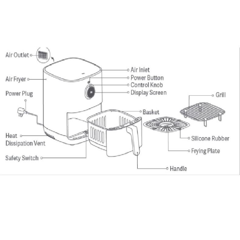 Nồi chiên không dầu Xiaomi Mi Smart Air Fryer (3.5L) EU/MAF02/(BHR4849EU) - Chính hãng Digiworld