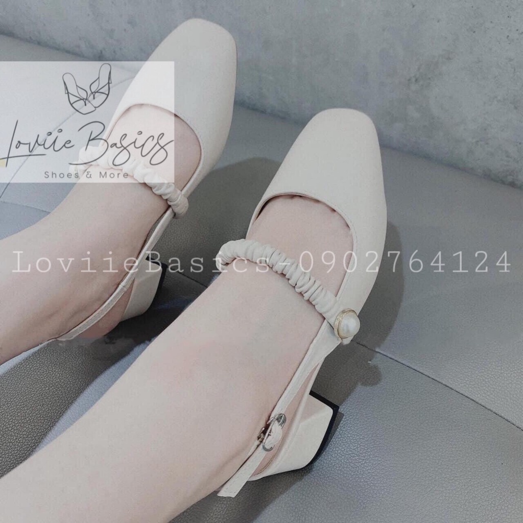 SỤC NỮ LOVIIE BASICS - GIÀY THỜI TRANG BÍT MŨI GÓT VUÔNG 3 PHÂN - GIÀY MŨI NHỌN ĐÍNH NGỌC G211125