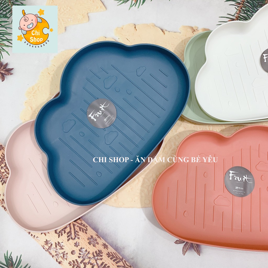 Khay mây Khay ăn dặm Khay đựng thức ăn hình đám mây☘Freeship☘ 5 màu DiCi Kids shop