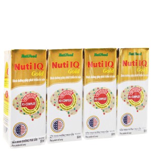 Lốc 4 hộp sữa bột pha sẵn NutiFood Nuti IQ Gold 180ml