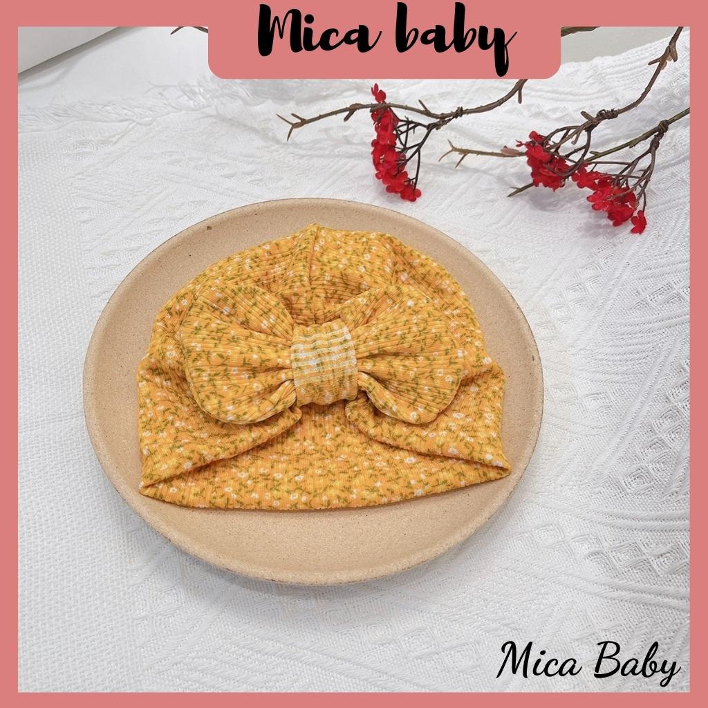 Mũ nón turban thắt nơ hoa vàng đáng yêu cho bé từ 6-10kg Mica baby MTB67