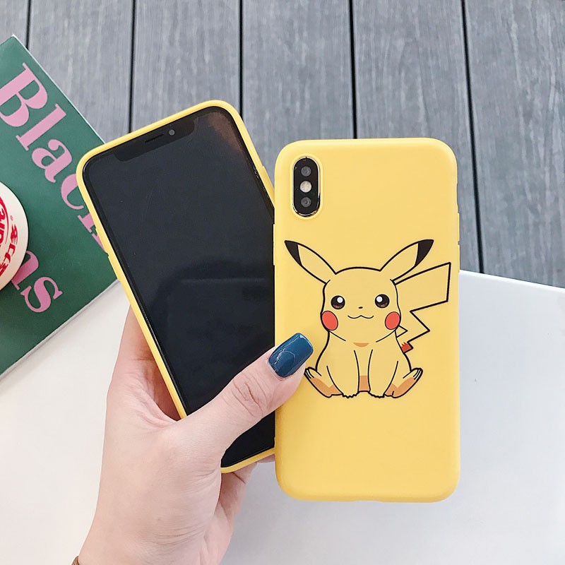 Ốp điện thoại in hình pikachu xinh xắn cho Iphone 6 6s 6plus 6splus 7 8 7plus 8plus X XS XR XS Max