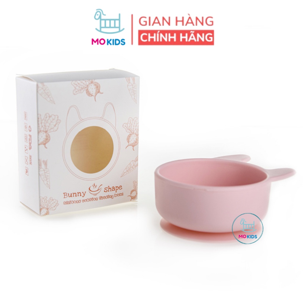 Bát ăn dặm Silicon chống đổ đế hút chân không cao cấp cho bé - Mokids