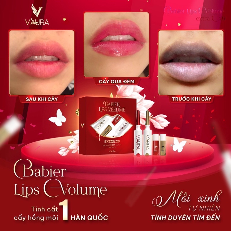 [Mẫu mới]Tinh Chất Cấy Môi Vaura Babier Lips Volume ,mờ thâm làm hồng môi sau 7 ngày