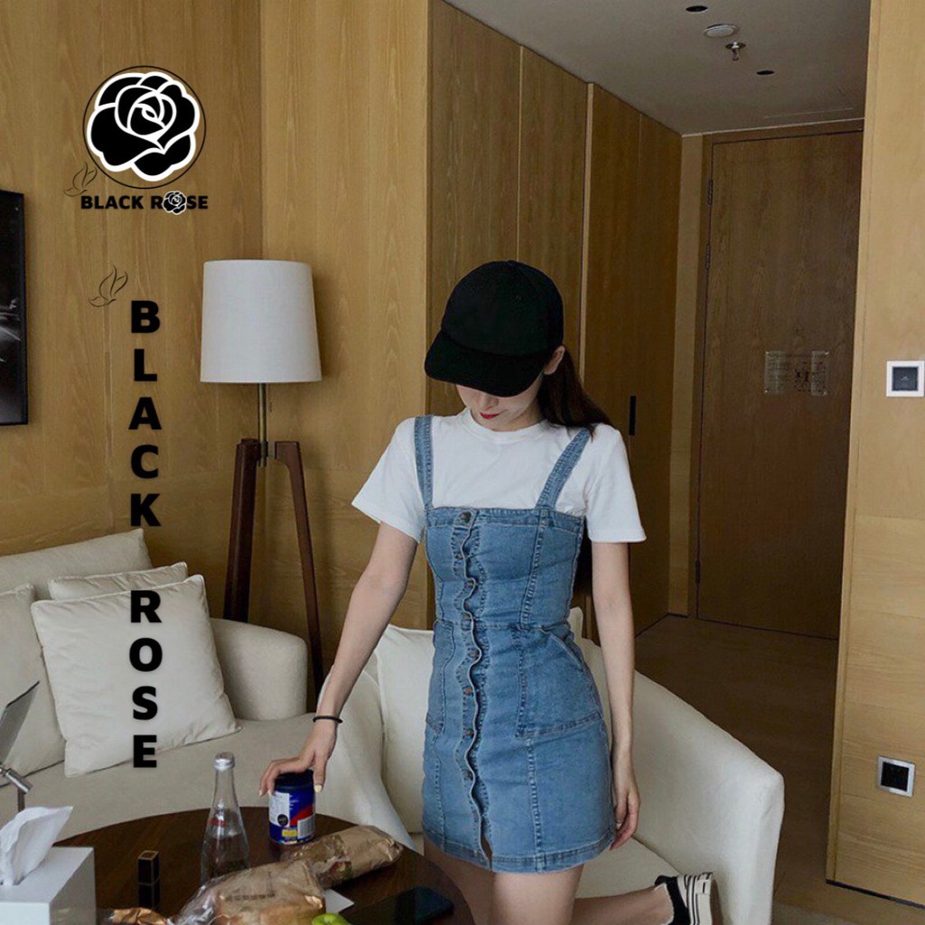 Váy Jean Nữ Xanh Cao Cấp Chữ A BLACK ROSE Váy Đầm Jean Bò Rin Nữ 2 Dây Phong Cách Hàn Quốc - TẤM BOUTIQUE | BigBuy360 - bigbuy360.vn