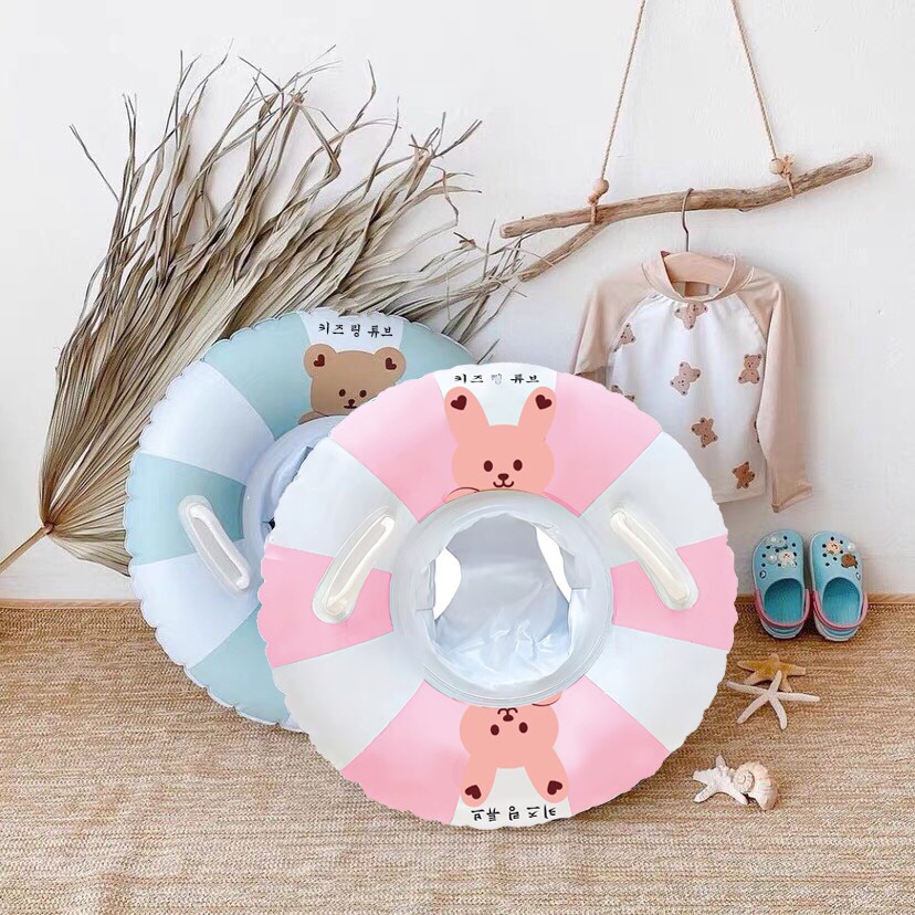 [ Hàng có sẵn ] Phao bơi Gấu xuất Hàn có tay cầm siêu xinh cho bé