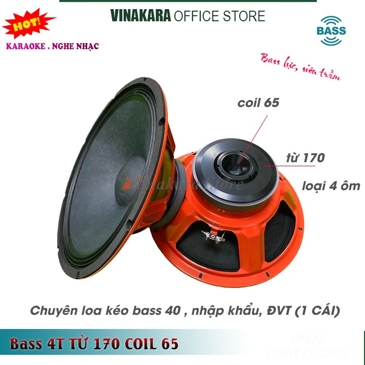 Củ loa bass 40 loa kéo, loại 4 ôm nhập hay, tiếng lực - giá 1 cái