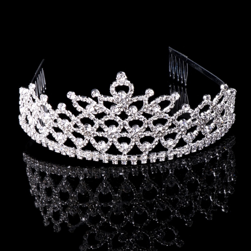 Vương Miện Cài Tóc Đính Pha Lê Kiểu Công Chúa Cho Bé Gái