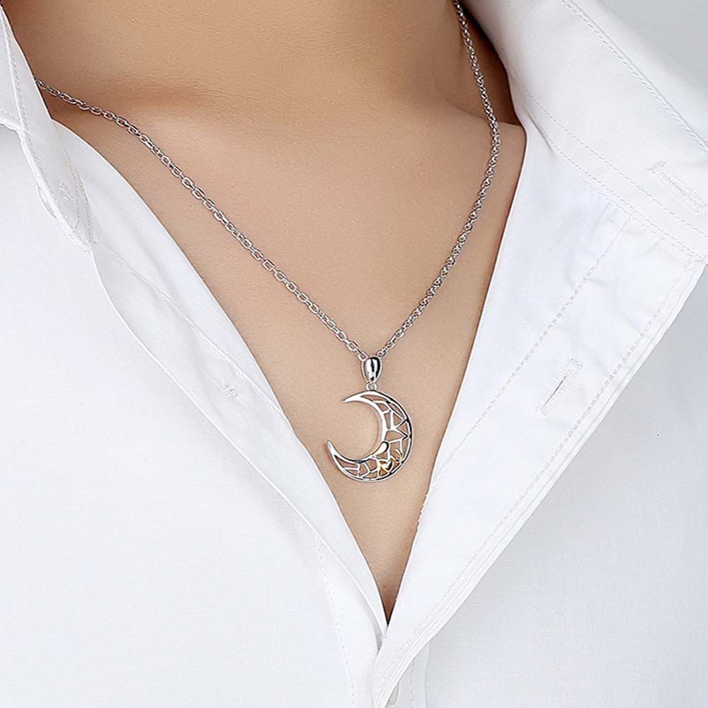 Vòng cổ mặt hình mặt trăng / mặt trời bằng đồng đơn giản thời trang dành cho cặp đôi