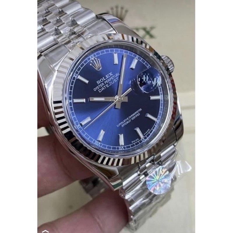 Đồng hồ cơ nam R0LEX automatic mặt xanh viền băm chống nước