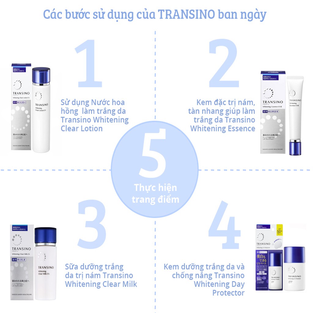 Kem Tẩy Trang Transino Clear Cleansing 120g  mờ nám trắng da Nhật Bản