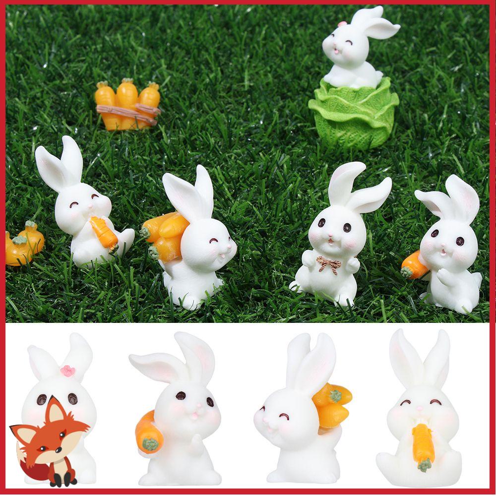 Đồ trang trí Thỏ Mini Bằng Resin Dễ Thương Trang Trí Tiểu Cảnh/Vườn