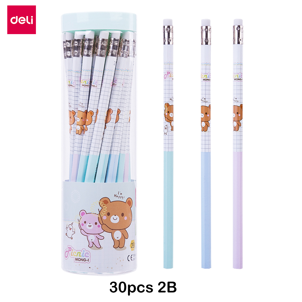 Hộp 30 Bút Chì Gỗ HB 2B Mini Dùng Vẽ Tranh Chuyên Nghiệp