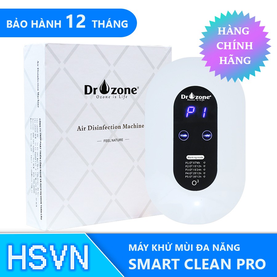 [ HÀNG CHÍNH HÃNG ] Máy khử mùi chuyên dụng cho gia đình, khách sạn khử mùi WC, mùi thú cưng DrOzone Smart Clean Pro