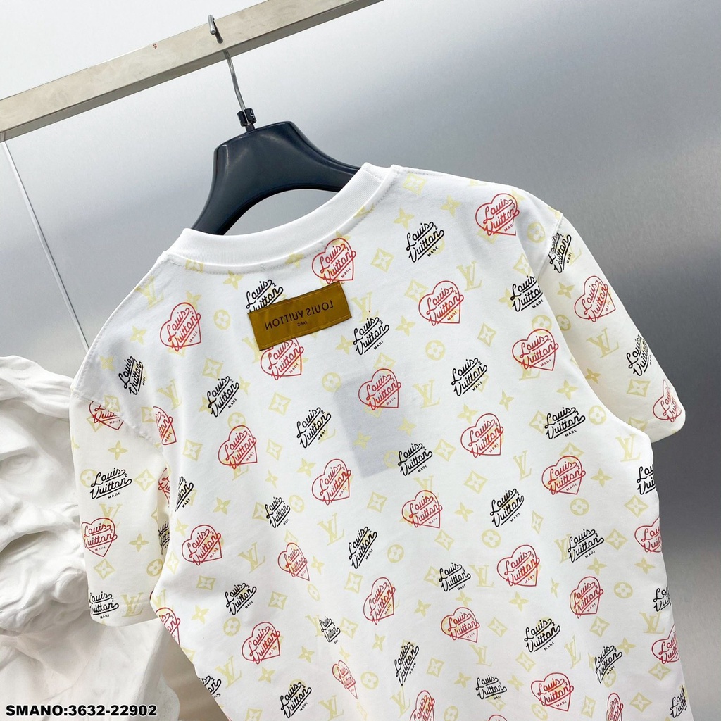 Áo Phông Nam LV Họa Tiết In Chữ. Áo thun Lv Nam cổ Tròn Chất Cotton Mát Mịn DT STORE MENWEAR