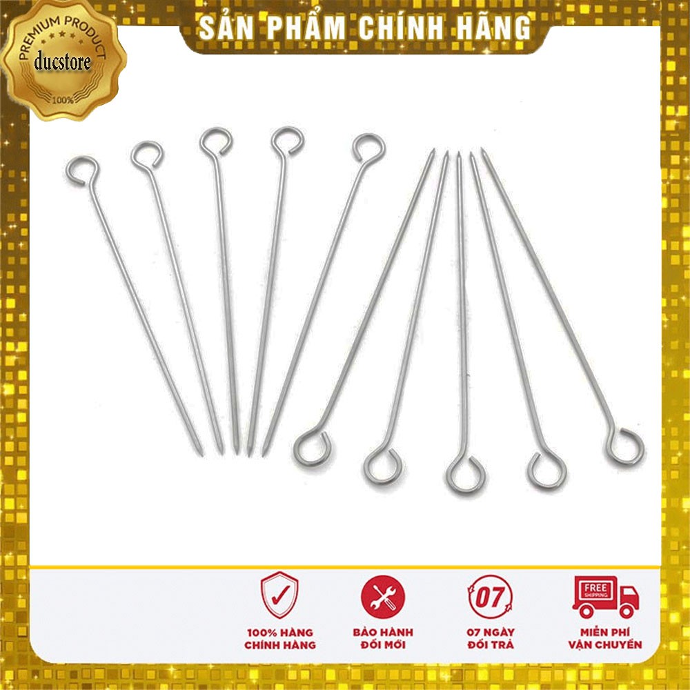 xiên đơn inox nướng thịt loại ngắn dành cho bếp minipro chất liệu inox toàn phần ducstore