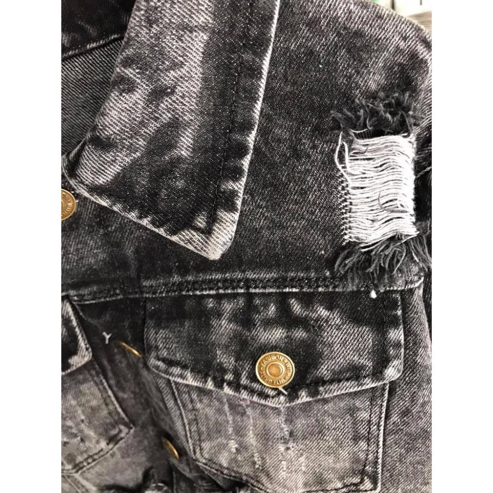 Áo khoác jeans rách cực ngầu cho bé trai