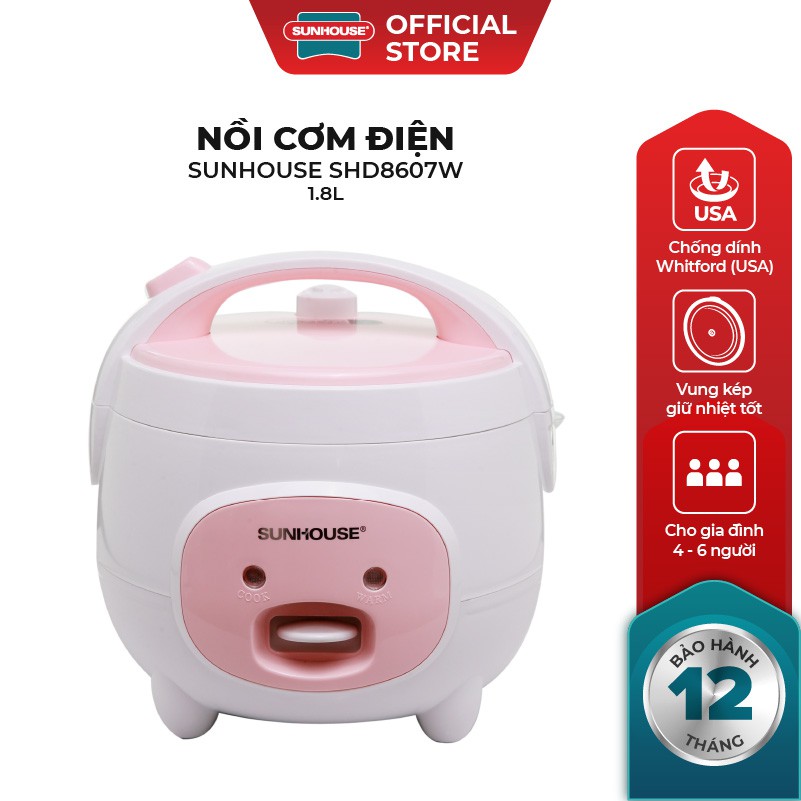 Nồi cơm điện SUNHOUSE 1.8L SHD8607W