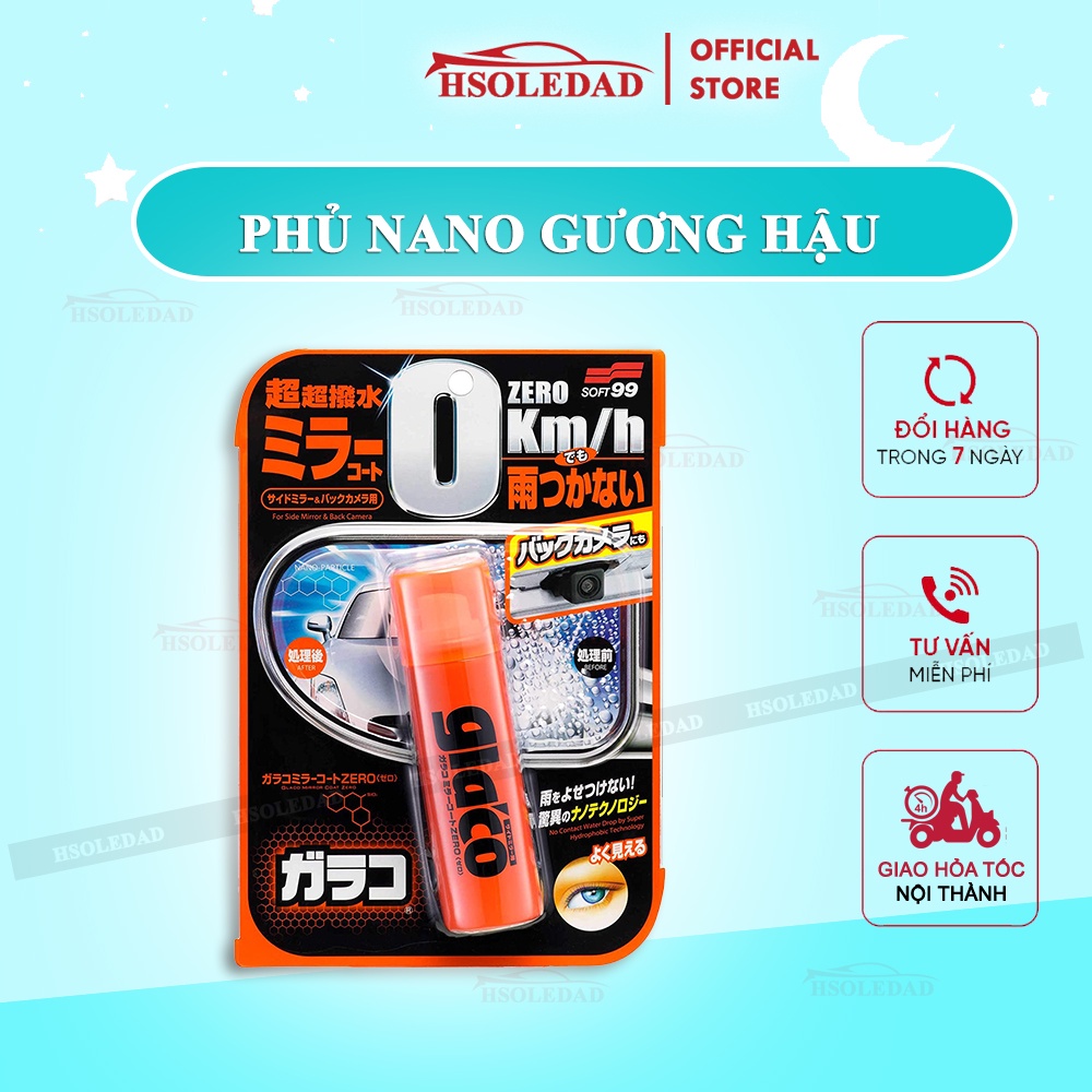 Phủ Nano gương chiếu hậu ô tô chống nước bám - Soft99