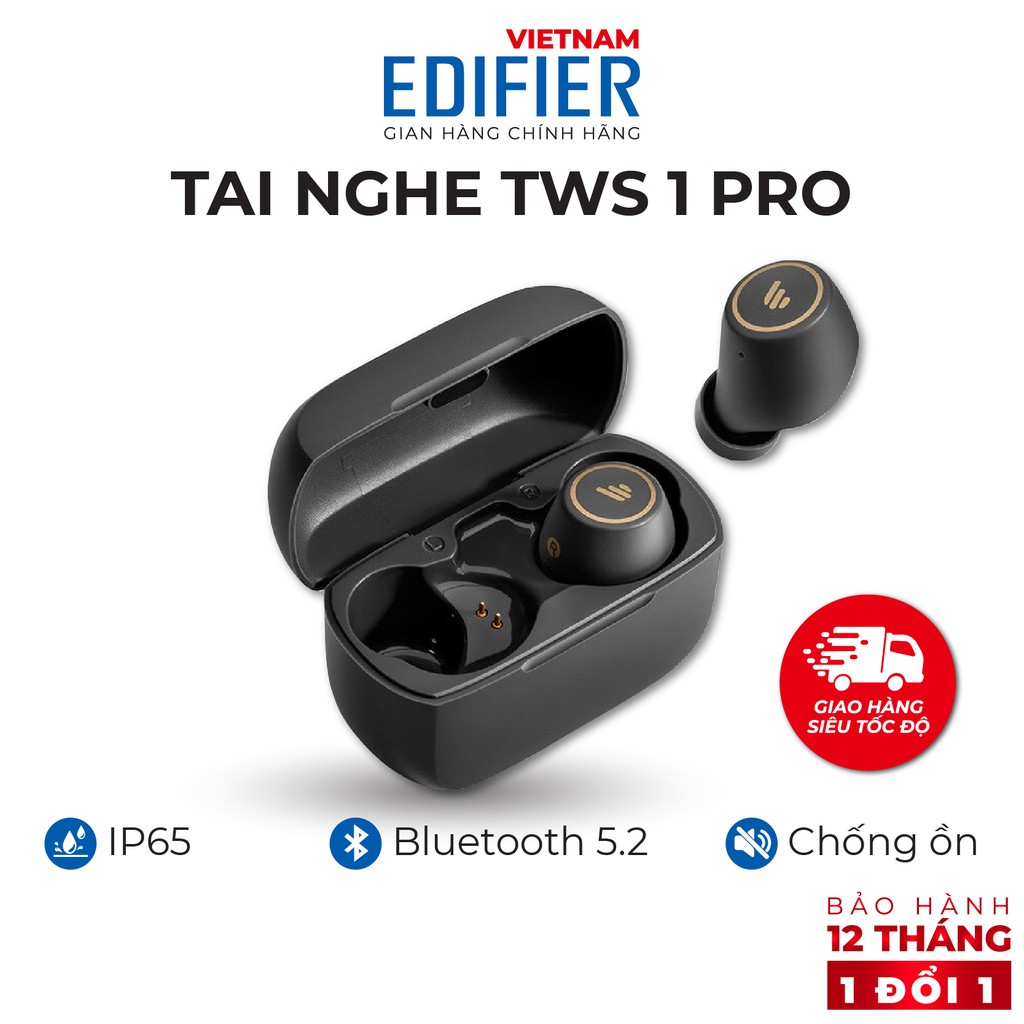 Tai nghe Bluetooth 5.2 EDIFIER TWS1 PRO - Thời gian phát 42h - Chống nước IP65 Hàng chính hãng Bảo hành 12 tháng 1 đổi 1