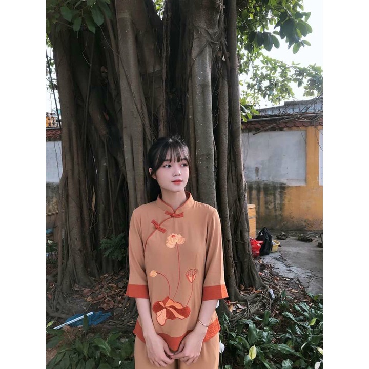ĐỒ LAM,ĐỒ PHẬT TỬ,ÁO TRANG#BỘ CỔ TÀU CHẤT LIỆU VẢI ĐŨI CO GIÃN KHÔNG NHĂN