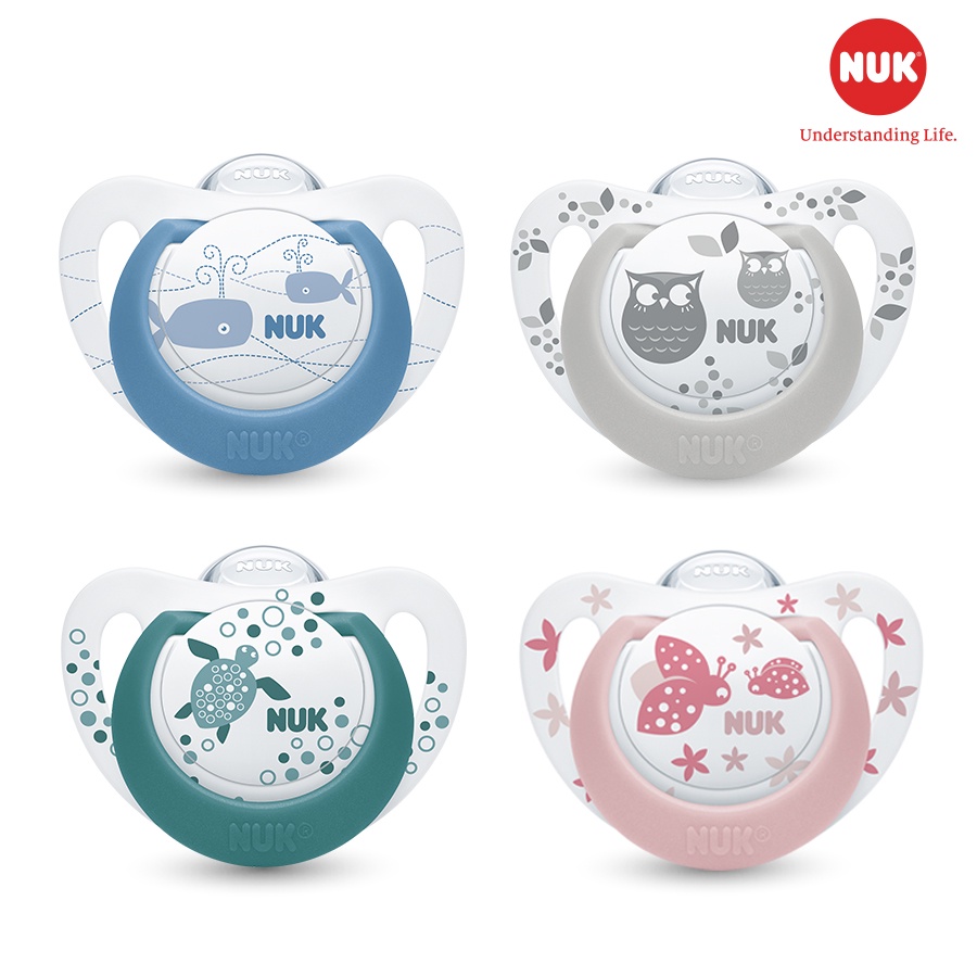 Bộ 2 ti giả NUK Genius silicone sắc màu 0-6M và 6-18M