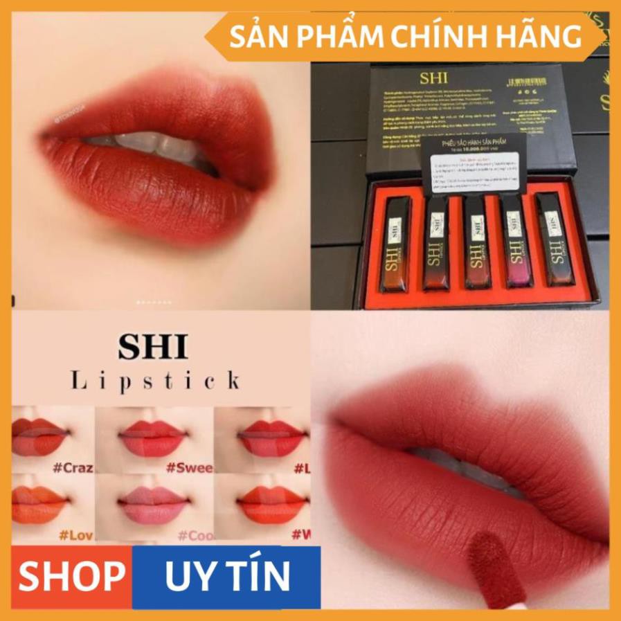 SÉT 5 SON - Son Ăn Được - Son Không Chì - Son đỏ cam - Bền Màu - Lên màu chuẩn - HÀNG MỚI VỀ V V V | BigBuy360 - bigbuy360.vn
