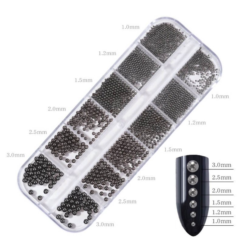 Hộp Hạt Thép 12 Ngăn Dùng Trang Trí Móng Tay Nghệ Thuật