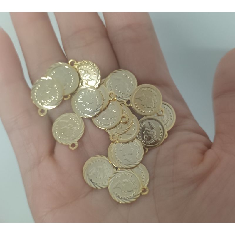 Charm đồng xu Nữ Thần Tự Do có móc treo xâu vòng, làm handmade charm đẹp cao cấp