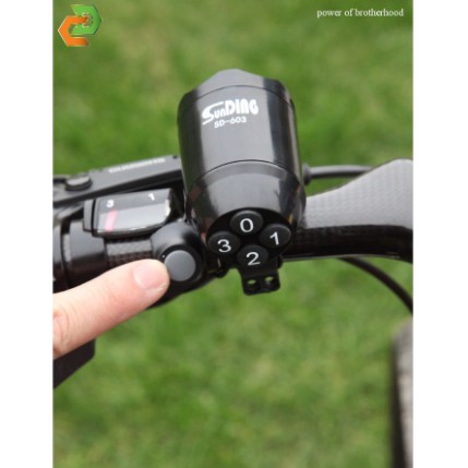 còi xe đạp âm thanh lớn kiêm báo động chống trộm xe đạp khóa mật mã SD-603