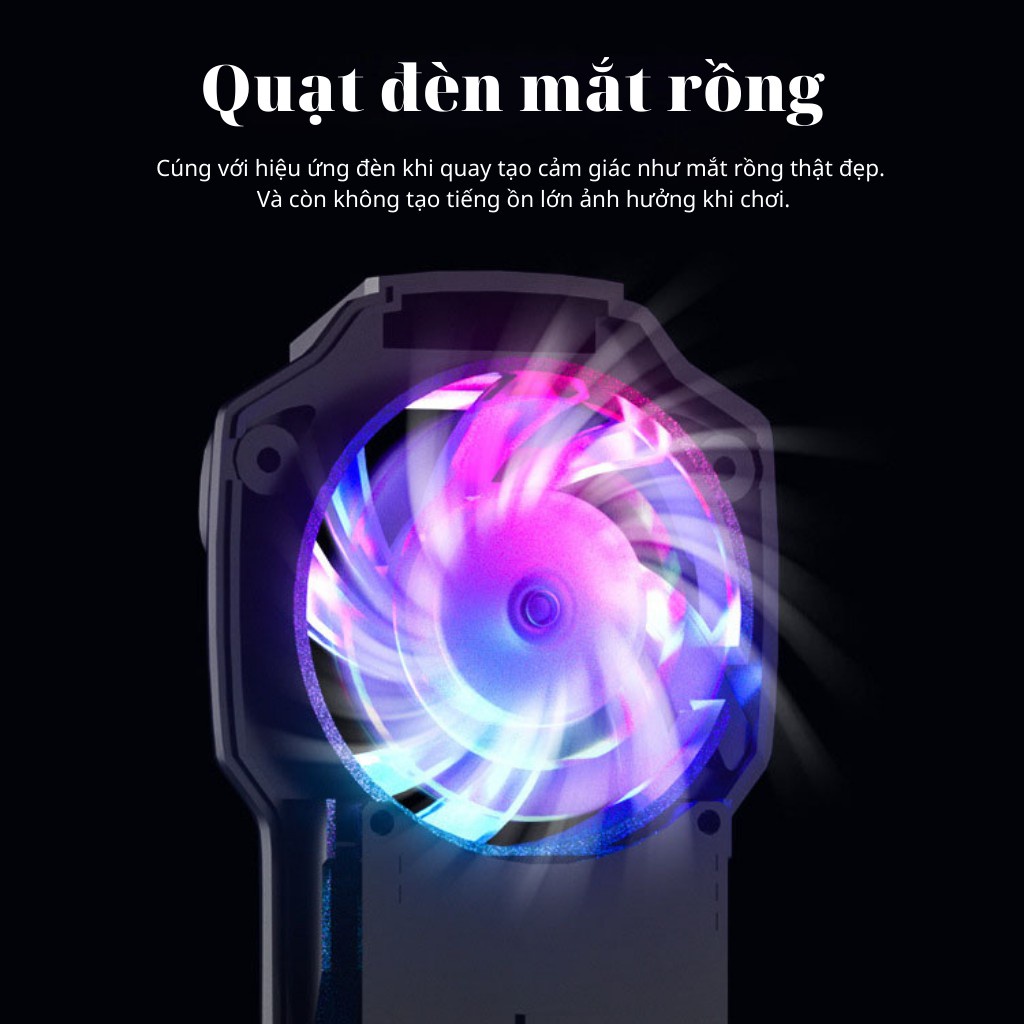 Quạt Tản Nhiệt Điện Thoại Memo DL05 Quạt Tản Nhiệt Gaming FL05 Siêu Lạnh, Hiển Thị Nhiệt Độ LED RGB Kẹp Thu Vào 2 Chiều