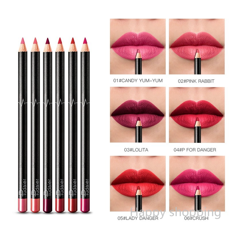 (Hàng Mới Về) Set 6 Chì Kẻ Viền Môi Trang Điểm Lâu Trôi | BigBuy360 - bigbuy360.vn