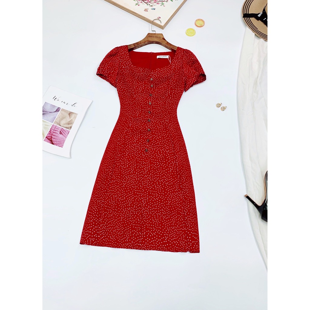 Váy xoè cúc giữa tay bo Zym's House - LT58 | BigBuy360 - bigbuy360.vn