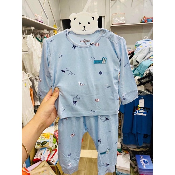 Bộ dài tay petit cài vai CQ Kids