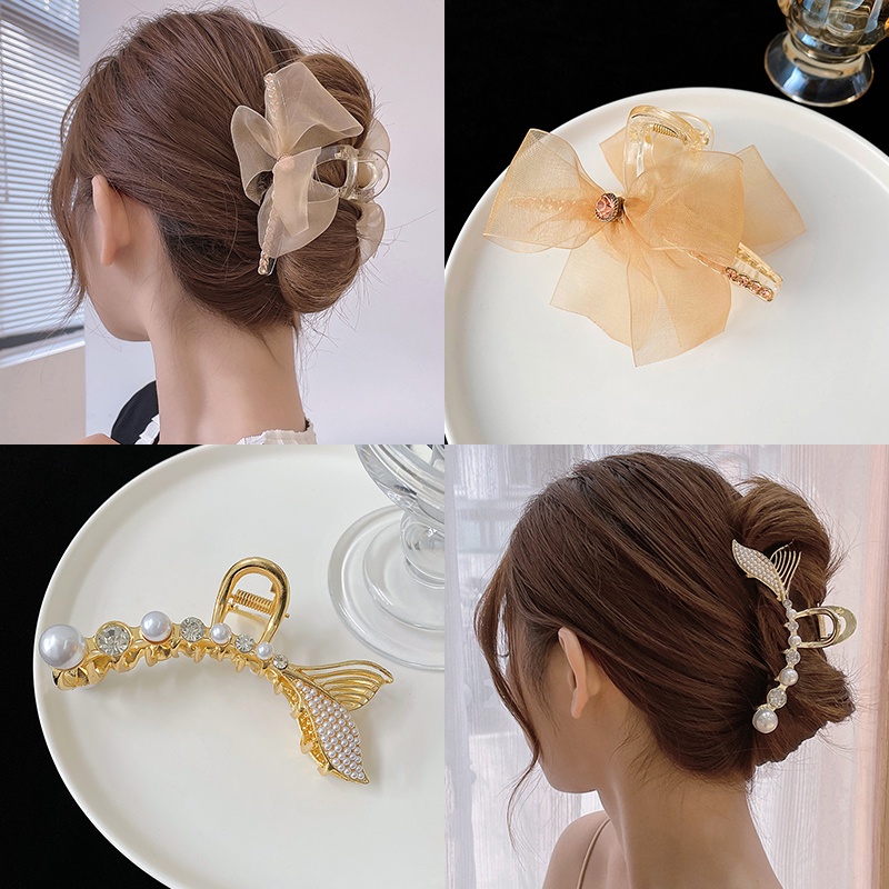 Kẹp tóc đính hạt ngọc trai thời trang Hàn Quốc