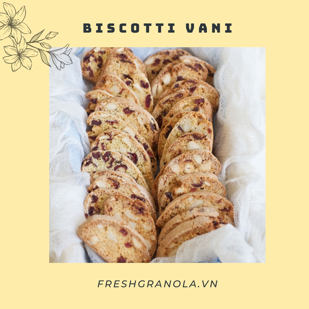 Bánh ăn kiêng biscotti nguyên cám vị vani