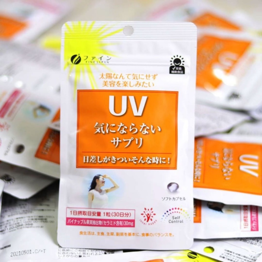 Viên uống chống nắng Fine Japan Uv Care Plus hạn chế lão hóa da, giúp da sáng mịn 30 Viên - Bahachiha